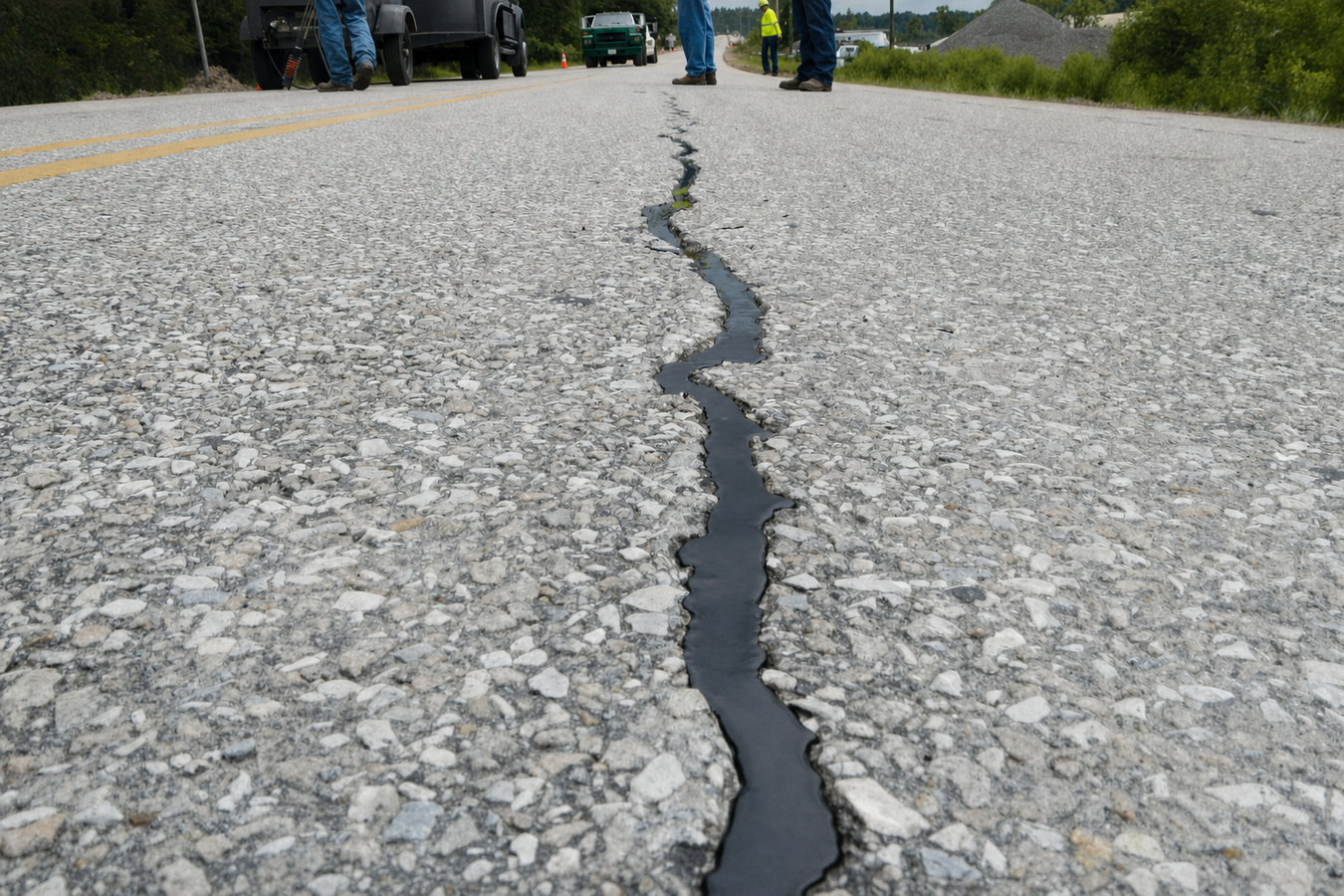 Asphalt crack sealing